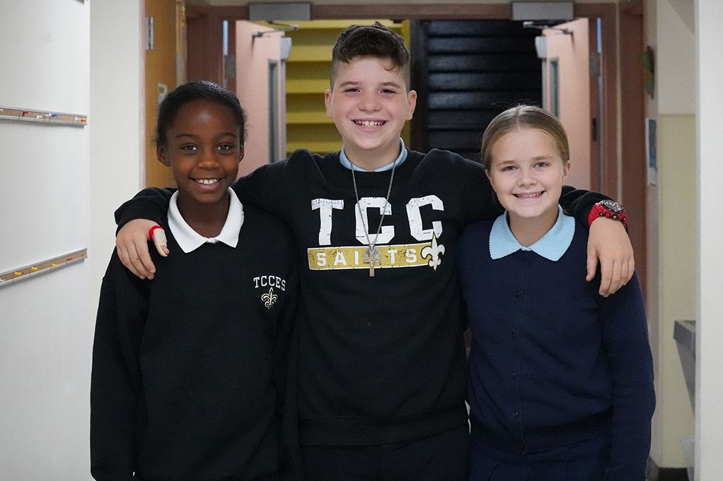 group of smiling students