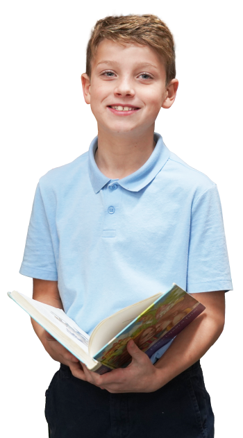 student holding a book
